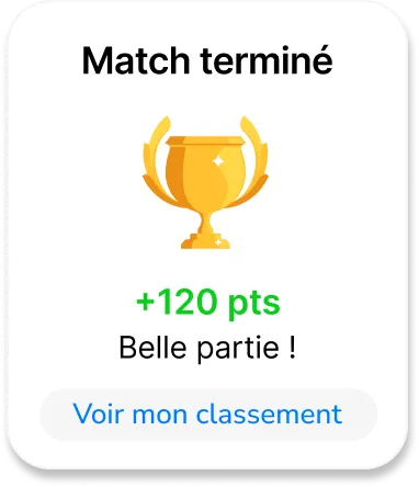 Match terminé : +120 points